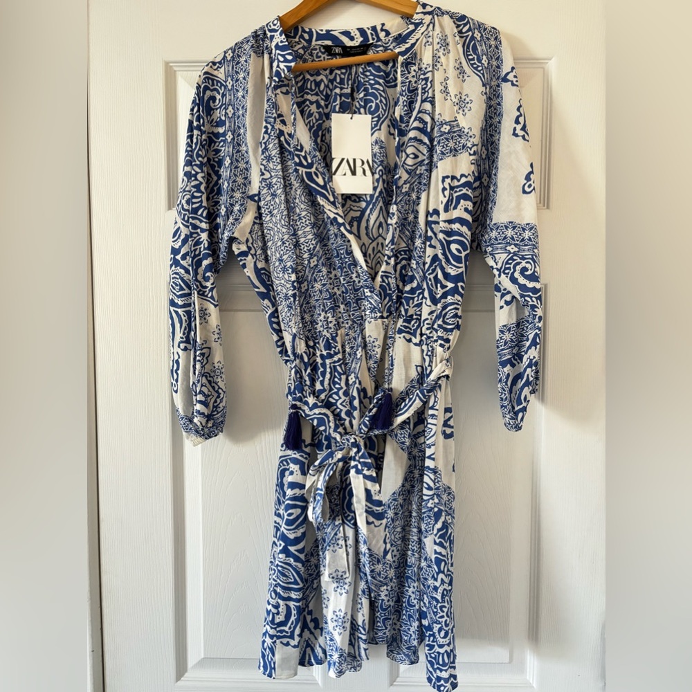 Zara Belted Printed Dress